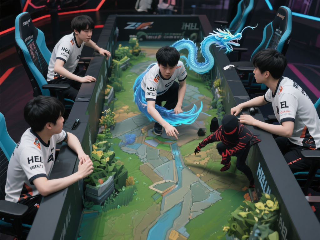 例如，在比赛中段，HLE的辅助选手通过控